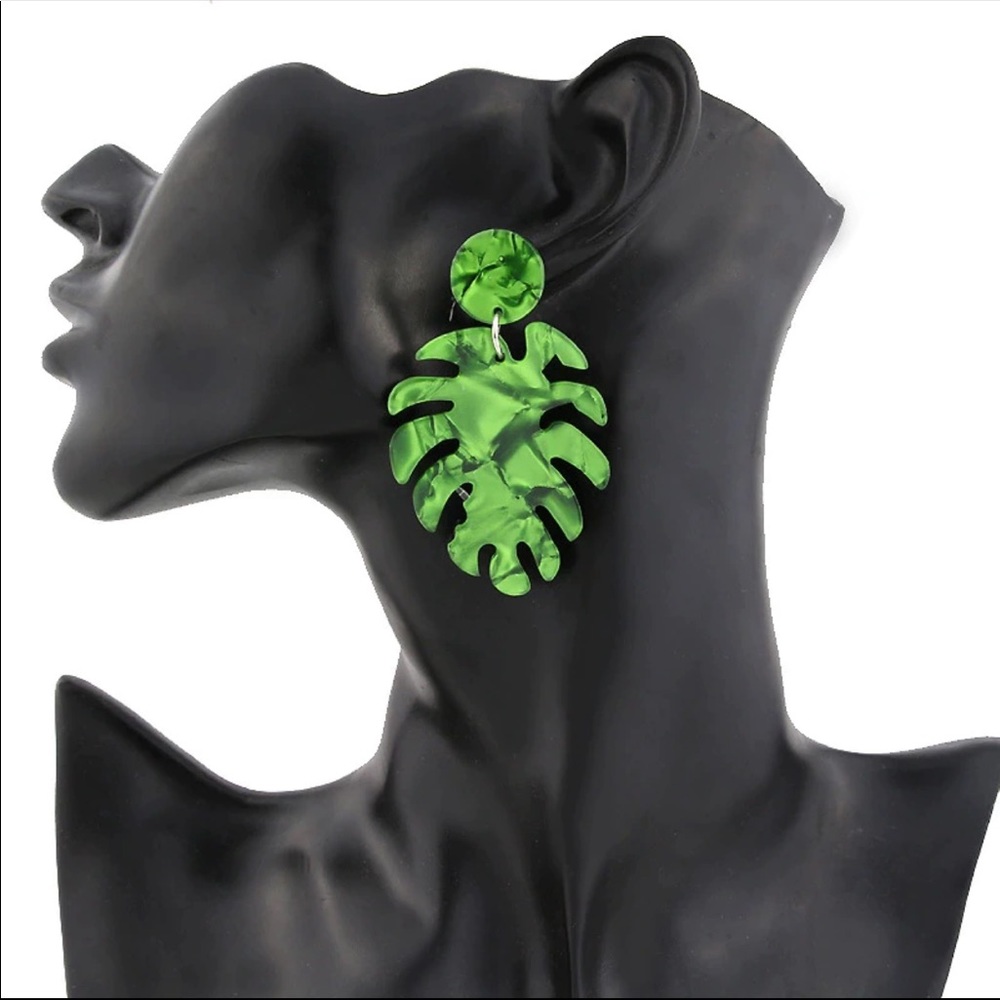 Big Leaves Drop Earrings - Picture 2 of 4